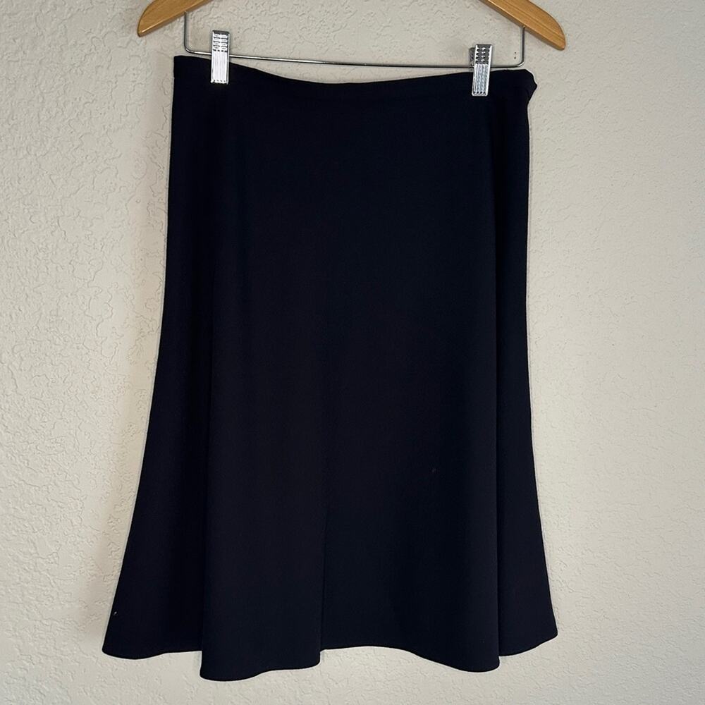 Vintage Austin Reed Navy Blue Wool Skirt Preppy Academia Twee Size 10 Side Zip
